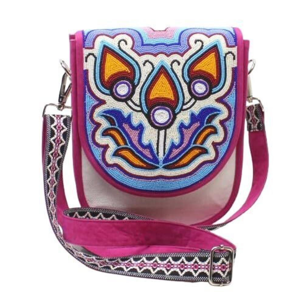 4967 Handmade Beaded Handbag, Native American Style Crossbody bag, Czech
